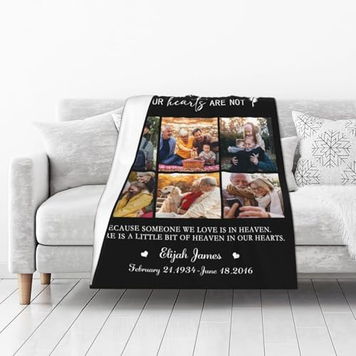 Personalized Memorial Blanket, Photo Blankets Using My Own Photos Sympathy Gifts for Loss of Mother Father Husband Grandma Son - color: Memorial Blanket 26