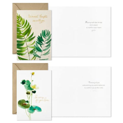 Hallmark Sympathy Cards with Envelopes, 12-Pack (Watercolor Greenery)