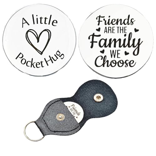 RFTWXHPN Long Distance Relationship Friendship Gifts for Women Men Pocket Hug Tokens Christmas Gift for Boyfriend Girlfriend - color: Friends Are the Family We Choose