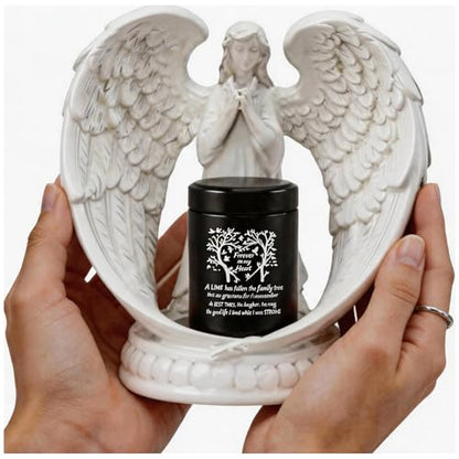 Small Keepsake Urns for Ashes - Small Keepsake Urn with Angel Wings, Pet & Human Ashes Container, Memorial Statue Gift for Mom/Grandma/Women/Dad/Grandpa (Mother-Tree of Life and Butterfly) - color: Mother-tree of Life and Butterfly