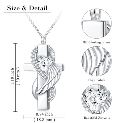 Yearace Urn Necklace for Ashes Sterling Silver Filigree Locket Necklace that Holds Pictures Heart Keepsake Memorial Necklace Cremation Jewelry for Ashes for Women Men - style: Cross Urn Necklace