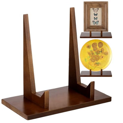 RattanView 1 Pcs Wood Plate Stand for Display 9 Inch Plate Holder Display Frame Picture Photo Card Tabletop Decorative Stand - size: 9 Inch