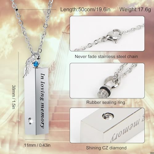 16 Pcs Urn Necklace For Ashes Urn Necklace Stainless Steel Cremation Jewelry For Women Men Cylinder Memorial Necklaces Keepsake Pendant With Funnel(Silver,Black)