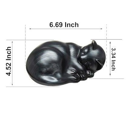 Pet Urns,Sleeping Resin Cremation Cat Urn, Cat Urns for Ashes, Small Animal Urn,Small Pet Urns (Black)…