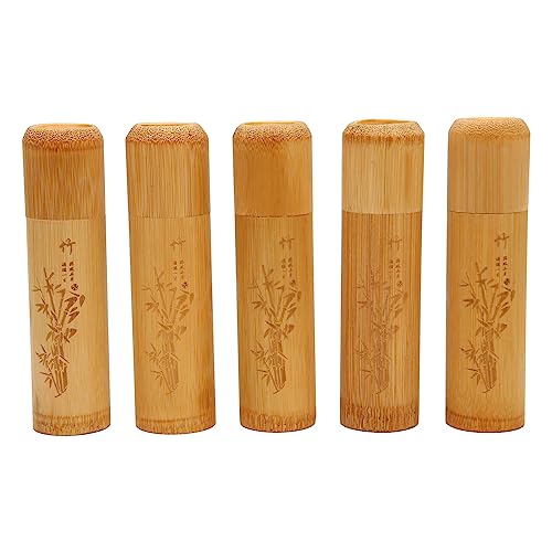 5PCS Bamboo Wood Scattering Urns Tube, Biodegradable Scattering Cremation for Human Adult Tree Small Tube Keepsake Urn for Dog Cat Baby Ashes, Ashes Keepsake