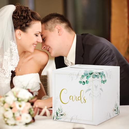 Hxezoc Wedding Card Box Party Favors Post Box Cardboard Receiving Money Box Holder for Wedding Reception, Baby Shower Table Centerpiece Decorations Supplies - style: Wedding