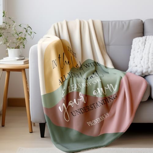 HIWX Boho Inspirational Christian Mountain Throw Blanket 50x60 Inches - color: Own 1, size: 50“L x 60”W