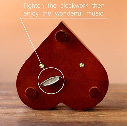 Sooharic Wooden Music Box Wind Up Clockwork Mechanism Small Musical Gifts (Let It Be) - color: Let It Be