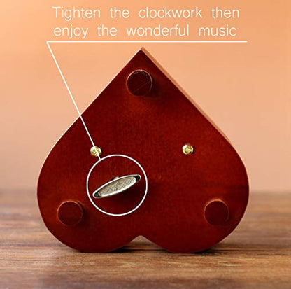 Sooharic Wooden Music Box Wind Up Clockwork Mechanism Small Musical Gifts (Let It Be) - color: Let It Be