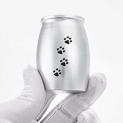Small Urns for Pet Ashes,Silver Mini Urn for Dog/Cats Ashes - color: Silver