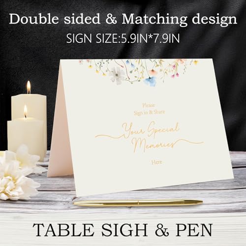 Funeral Guest Book for Memorial Service, Celebration of Life Guest Book - style: in loving memory