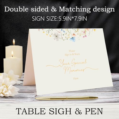 Funeral Guest Book for Memorial Service, Celebration of Life Guest Book - style: in loving memory