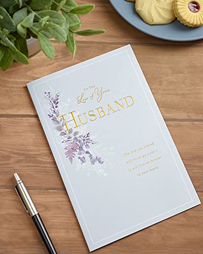 UK Greetings Loss of Husband Sympathy Card - Peaceful Design, yellow|white, 137x210mm