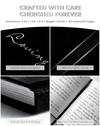 Funeral Guest Book for Memorial Service, In Loving Memory Sign in Guestbook | Celebration of Life Guest Book, Guest Sign in Book with Line, 9"x7" 160 Pages Hardback Keepsake Book for Condolence, Black