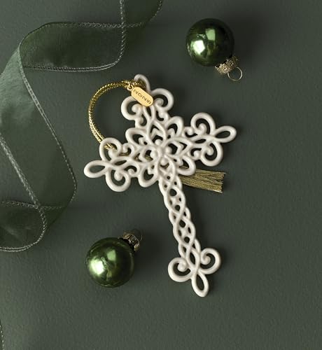 Lenox 2025 Snow Fantasies Cross Hanging Christmas Ornament - style: Cross