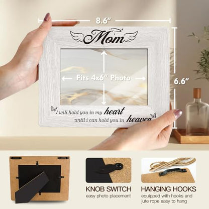 Memorial For Loss Of Mother Picture Frame, Bereavement Gifts For Mom, Sympathy Funeral Condolence Gifts For Loss Of Mother In Law, Memory Mom Picture Frame Fits 4x6”