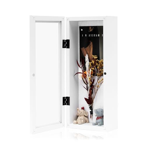 Muzilife 12.5x5 Shadow Box Wood Picture Frame, 2.16 Deep, Real Glass, White - color: White, size: 12.5x5