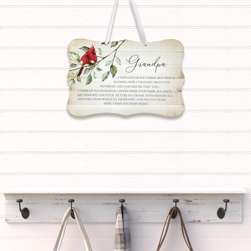 LifeSong Milestones Memorial Wall Hanging Signs Bereavement Keepsake Condolence Funeral Gift For Loss of Loved One 8x12 (Grandpa I Thought Of You (White)) - color: Grandpa I Thought Of You (White)
