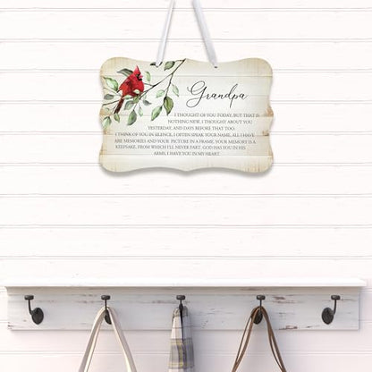 LifeSong Milestones Memorial Wall Hanging Signs Bereavement Keepsake Condolence Funeral Gift For Loss of Loved One 8x12 (Grandpa I Thought Of You (White)) - color: Grandpa I Thought Of You (White)