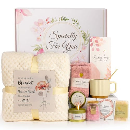 Get Well Gifts for Women Feel Better Gifts Baskets for Woman After Surgery Cancer Care Package,Thinking of You Sympathy/Birthday Gift Baskets Hug in a box Gifts for Women,Mom,Her,Wife