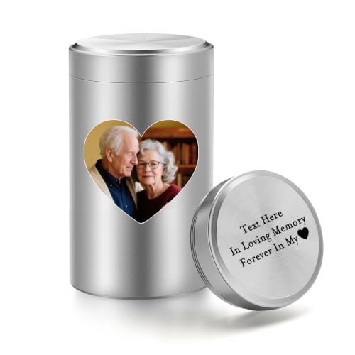 SOITIS Customized Small Urns for Human Ashes 3.54 Inch Aluminum Keepsake Mini Urn for Human Ashes Keepsake Urns for Human Ashes Decorative Urns - color: Custom-cross