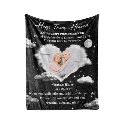 Vsmoedb Custom Memorial Blanket with Pictures for Loss of Loved One - color: Select03