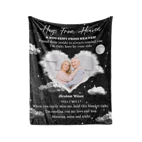 Vsmoedb Custom Memorial Blanket with Pictures for Loss of Loved One - color: Select03