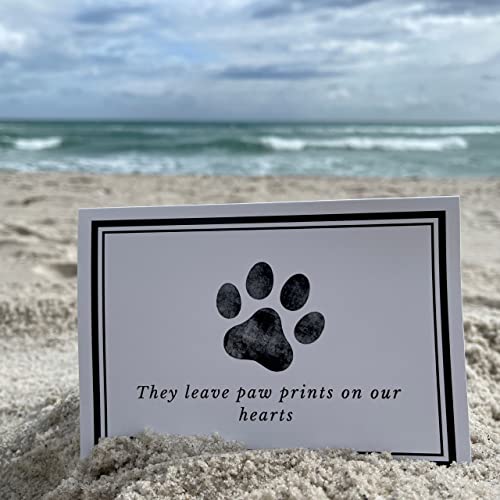 Pet Sympathy Cards for Dogs and Cats - 16 Paw Print Pet Sympathy Cards with Envelopes (4.25 x 6 Inches) for Dogs, Bulk Set for Dog Groomers, Veterinarians, Vets, Boarding, Made in USA