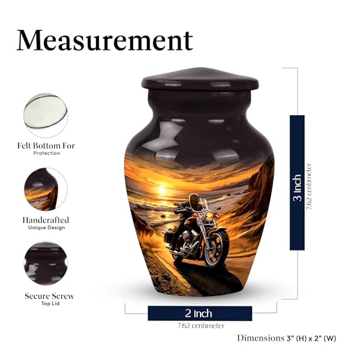 Motorcycle Mini Urn, 3 Inch Small Urn for Ashes, Cremation Urns for Adults - size: CLS-3 Inch, 1 Pc