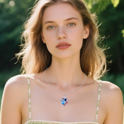 TOUPOP Sterling Silver Urn Necklace for Ashes with Crystal Memorial Keepsake Dragonfly/Butterfly/Cardinal/Cat/Dolphin Cremeation Jewelry Birthday Mothers Day Christmas Gifts for Her Women - style: Cardinal