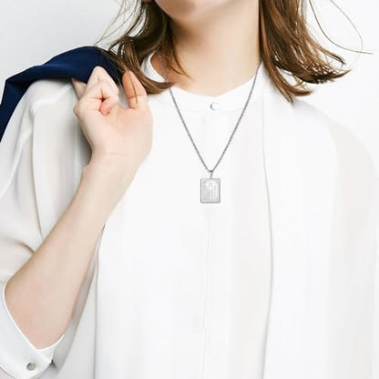 Bible Locket Cross Photo Necklace That Holds Pictures for Men Women | Stainless Steel Openable Keepsake Personalized Faith Gifts for Birthday Anniversary Christmas Memorial Day, 17.7 Inch Chain - color: Silver-Bible Cross