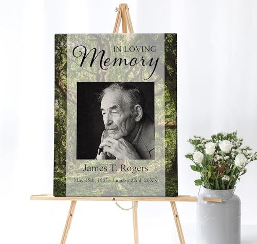 Green Forest Funeral Welcome Sign, Celebration of Life Welcome Sign, in Loving Memory Sign, Celebration of Life, Celebration of Life Sign, Memorial Sign with Photo *2 - color: Version #25