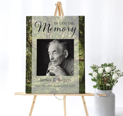 Green Forest Funeral Welcome Sign, Celebration of Life Welcome Sign, in Loving Memory Sign, Celebration of Life, Celebration of Life Sign, Memorial Sign with Photo *2 - color: Version #25