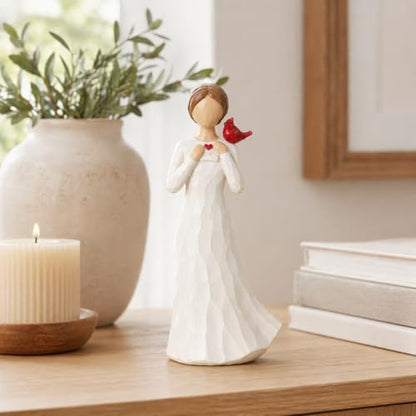 Cardinal Gifts for Women Angel Cardinal Figurine Sympathy Gifts for Loss of Loved One Cardinal Memorial Gifts for Women Red Cardinal Figurines - size: Envelope