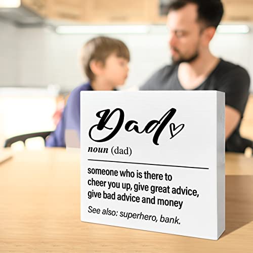 Dad Gifts from Daughter Son Kids, Funny Dad Gifts for Birthday Father's Day Christmas, Best Dad Ever Father Gifts, Someone Who Is There to Cheer You Up, Wooden Box Sign - color: A4