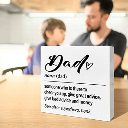 Dad Gifts from Daughter Son Kids, Funny Dad Gifts for Birthday Father's Day Christmas, Best Dad Ever Father Gifts, Someone Who Is There to Cheer You Up, Wooden Box Sign - color: A4