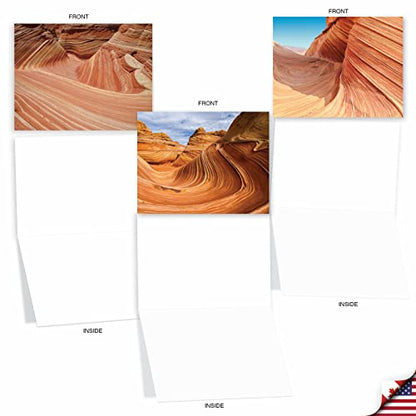 The Best Card Company - Box of 10 All Occasion Cards Blank (4 x 5.12 Inch) - Scenic Landscape Cards Assorted - Carved in Stone M1730BN - style: Carved in Stone