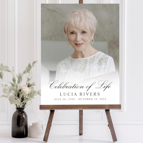 Personalized Memorial Sign, Celebration of Life Funeral Sign with Photo Custom Remembrance - color: Version #10
