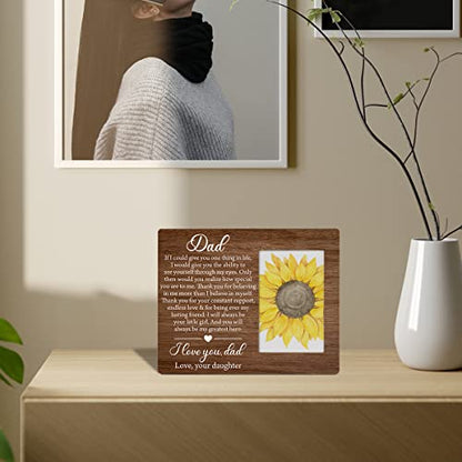 Zauly Dad Wooden Picture Frame Thank You Gift from Daughter | Sentimental Father Quote Wood Photo Frame Gifts for Father's Day Birthday Christmas, Tabletop and Wall Mounting, 4X6 Inch - color: D