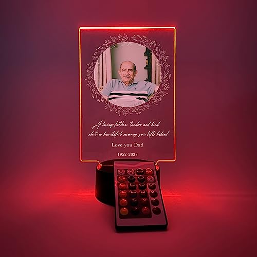 MIRROR MANIA Custom Personalized Photo LED Sympathy Gifts Memorial in Loving Memory of Loved One Heaven Bereavement Gifts Remembrance Gifts Condolence Gifts for Loss of Mother Loss of Father