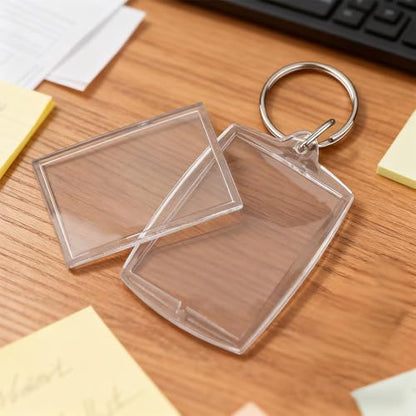 Acrylic Photo Frame Keyring, 20 Clear Picture Keychain Holder with Split Ring, Photo Insert Keychains Holder for Custom Frame, DIY Crafts, Personalized Gifts, Artworks 1.26 * 1.8 Inch