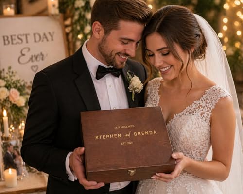 Personalised Engraved Wooden Keepsake Box, Wedding Memory Box, Personalized Keepsake Wood Box, Custom Wedding Gift, Custom Photo Box - style: Storage Box Design - 8