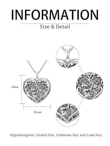Poiuy Heart Locket Necklace for Women Photo Locket Necklace Gifts For Women | That Holds Pictures Locket Jewelry Anniversary Birthday Christmas Memento Gifts for Mom Daughter Women Girlfriend Sister - style: 03-father family