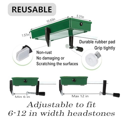 Cemetery Saddles,Grave Headstones Saddle - 6-12",2 Pack,Never Blown Away - color: Green, size: 3 to 12 inches