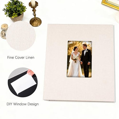 Aevdor 5x7 Photo Album, Holds 320 Photos, Linen Cover, Beige | Fits 5x7 Photos, Postcards & Artwork, Family & Wedding Albums, Baby & Travel Memories - color: Linen Beige