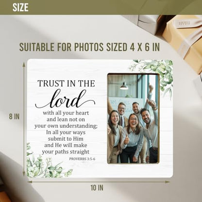 Christian Gifts Picture Frame for Faith, Trust in the Lord Gifts Picture Frame for Women Men - color: Christian