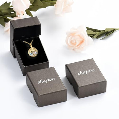shajwo Cremation Jewelry Tree of Life Urn Ashes Necklace for Women Men Abalone shell Ash Pendant Keepsake Memorial Jewelry of Loved One - color: Gold