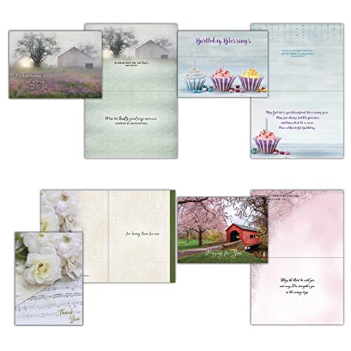 48 All Occasion Religious Greeting Cards Value Pack 1,King James Version Scriptures,Faith Based Greeting Cards,Assorted Designs including Religious Birthday, Thinking of You Cards