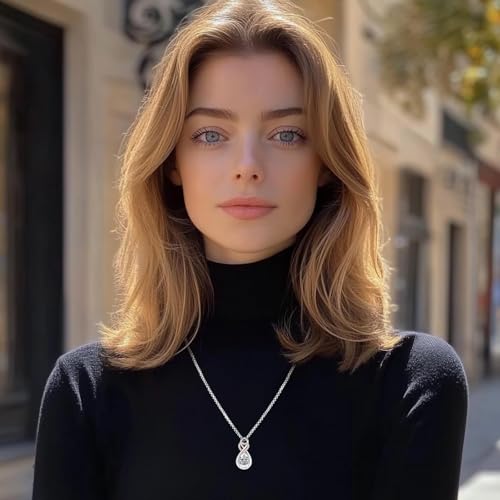 Infinity Urn Necklace for Ashes Sterling Silver Heart Moonstone Turquoise Birthstone Keepsake Memorial Cremation Jewelry for Women - style: Infinity A-BirthStone Customized