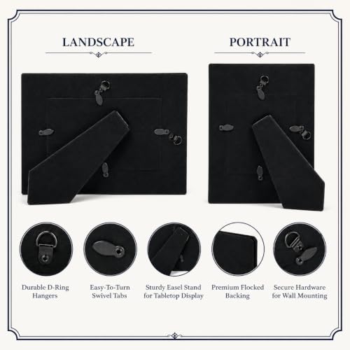 CustomGiftsNow Personalized Add Your Custom Text Engraved Leatherette Faux Leather Hanging/Tabletop Personalized Group Family Photo Picture Frame (Black/Gold, 4x6-Inch Vertical) - color: Black/Gold, size: 4x6-inch Vertical